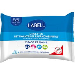 Lingettes nettoyantes et rafraîchissantes visage & mains